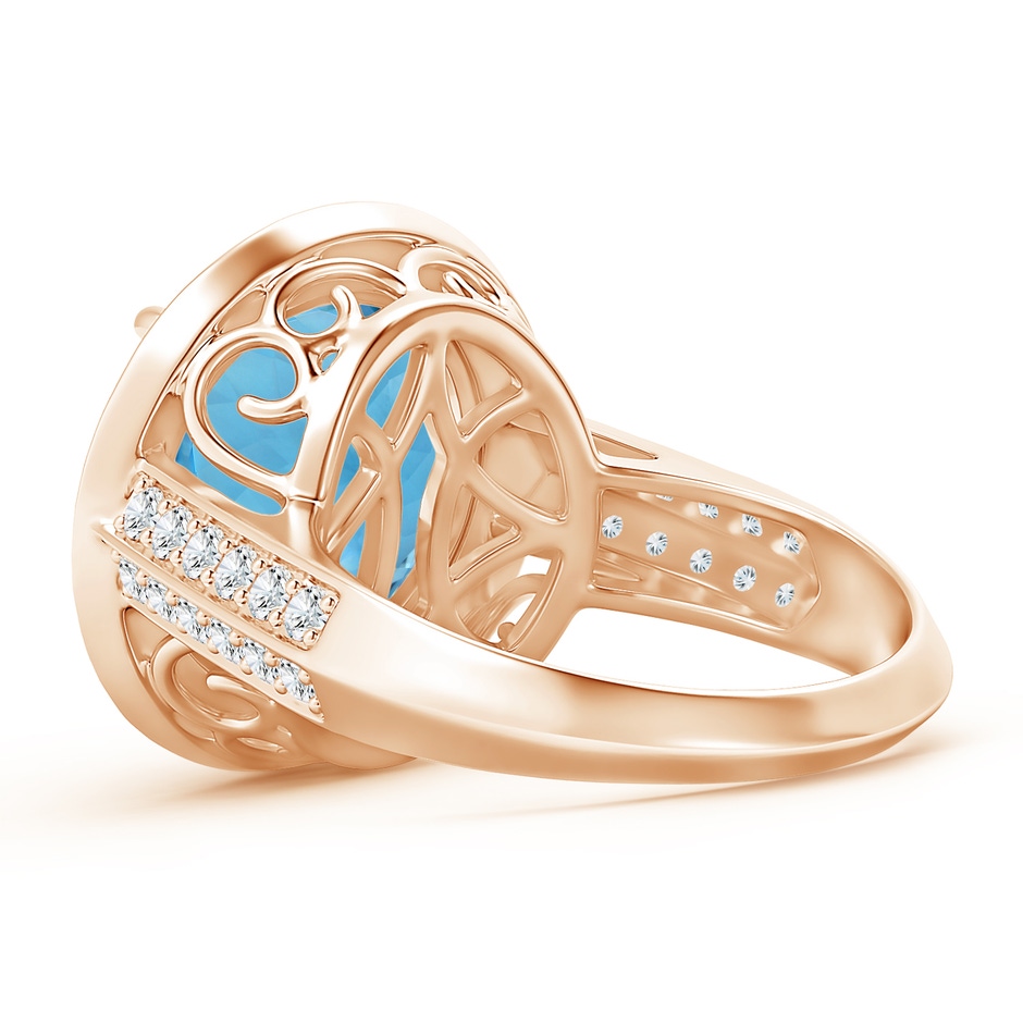 14.00-14.07x8.50mm AAAA Classic GIA Certified Sky Blue Topaz Halo Ring with Diamonds in Rose Gold side 499