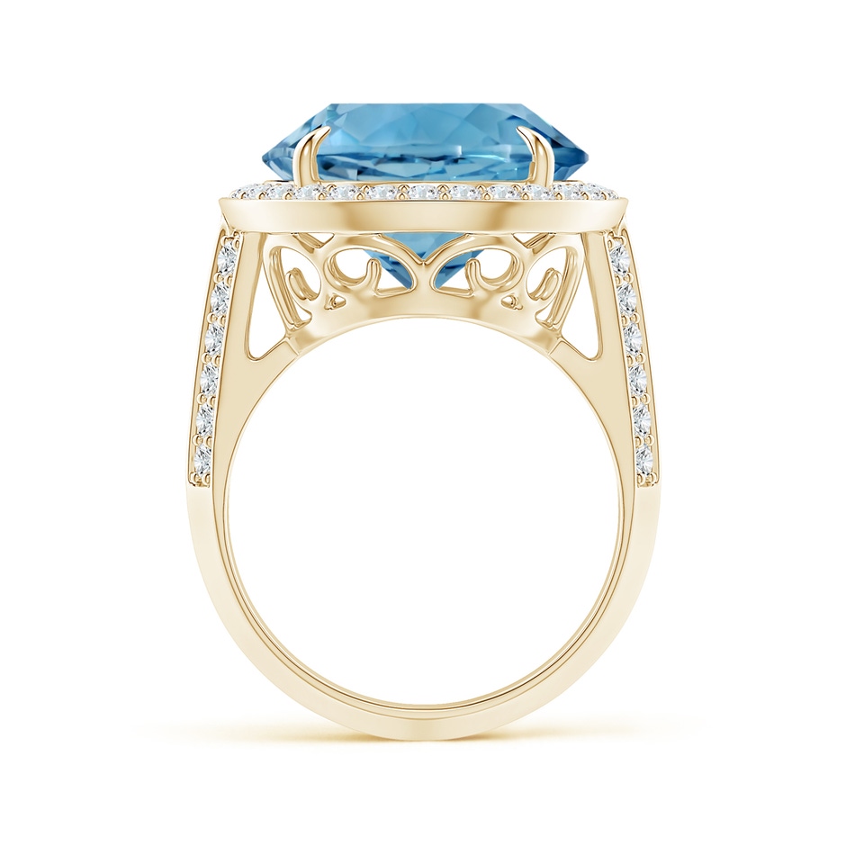 14.00-14.07x8.50mm AAAA Classic GIA Certified Sky Blue Topaz Halo Ring with Diamonds in Yellow Gold side 399