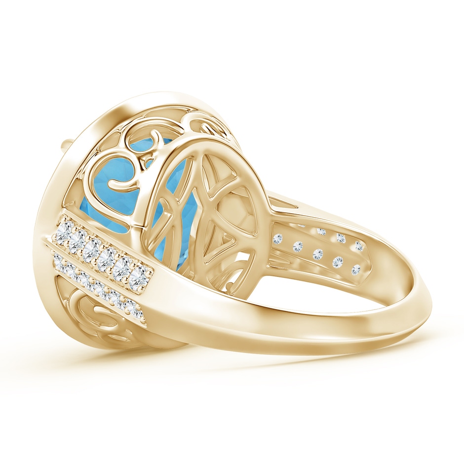 14.00-14.07x8.50mm AAAA Classic GIA Certified Sky Blue Topaz Halo Ring with Diamonds in Yellow Gold side 499