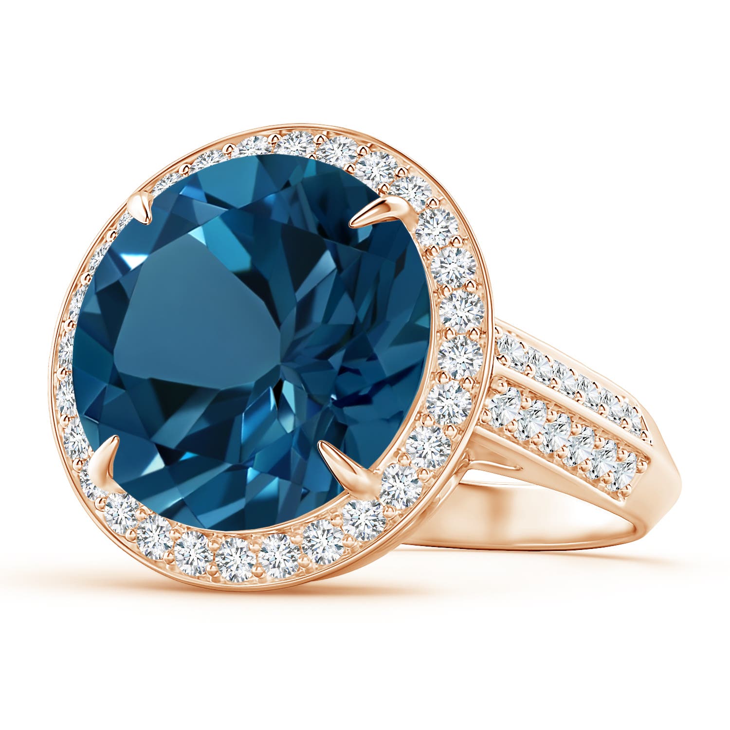 AAAA - London Blue Topaz / 12.94 CT / 14 KT Rose Gold