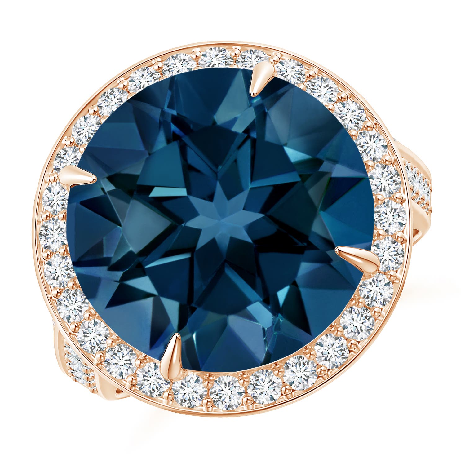 AAAA - London Blue Topaz / 12.94 CT / 14 KT Rose Gold