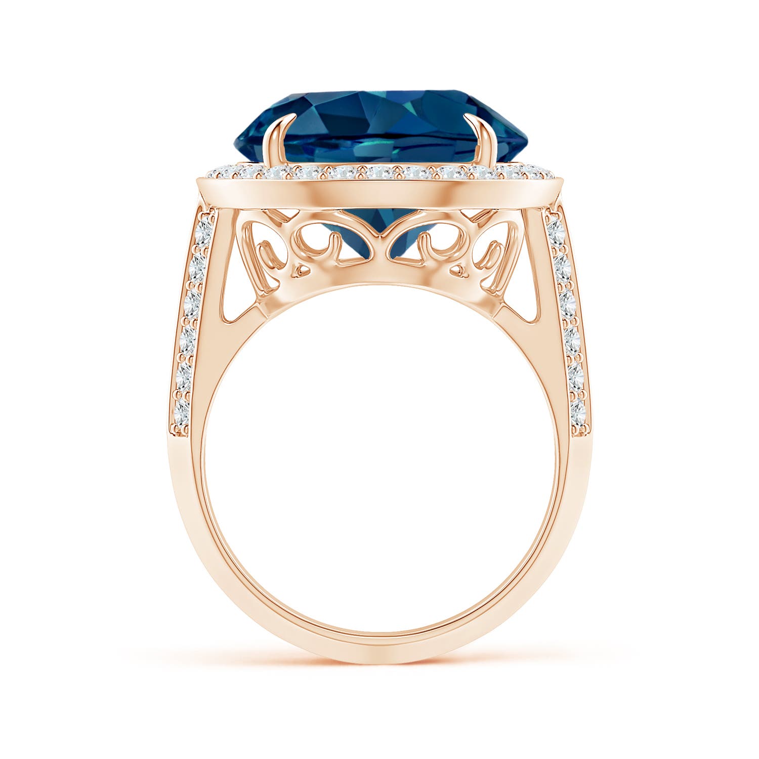 AAAA - London Blue Topaz / 12.94 CT / 14 KT Rose Gold