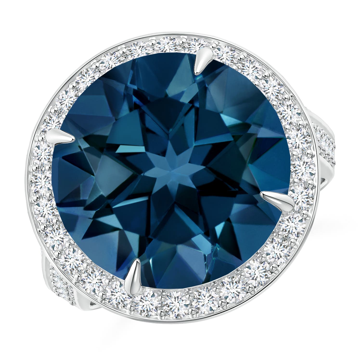 AAAA - London Blue Topaz / 12.94 CT / 14 KT White Gold