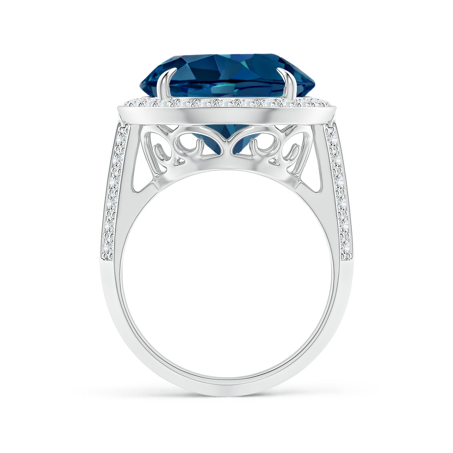 AAAA - London Blue Topaz / 12.94 CT / 14 KT White Gold