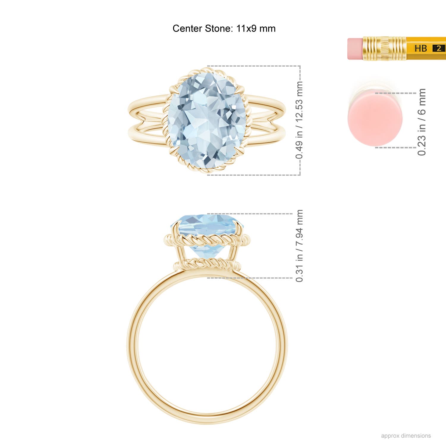 A - Aquamarine / 3 CT / 14 KT Yellow Gold