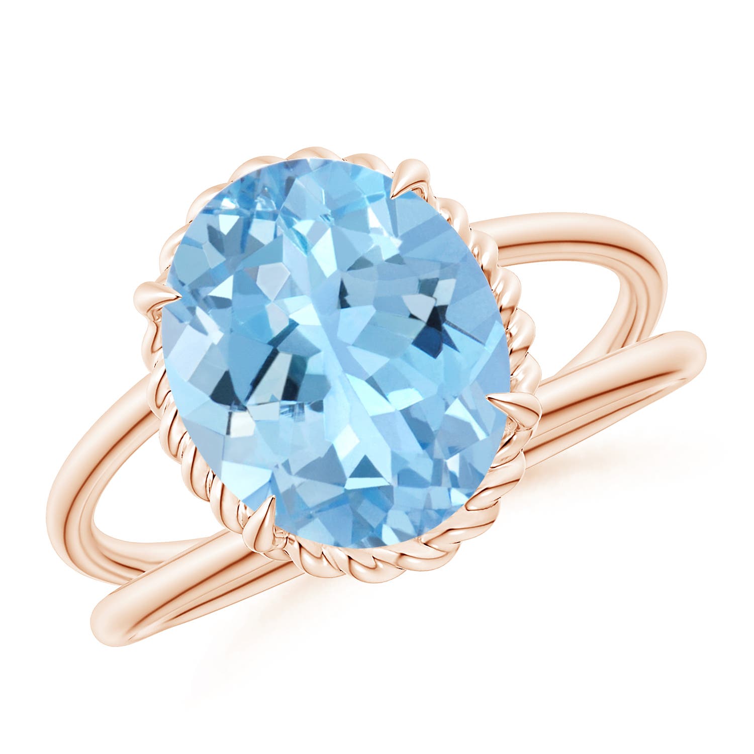 AAAA - Aquamarine / 3 CT / 14 KT Rose Gold