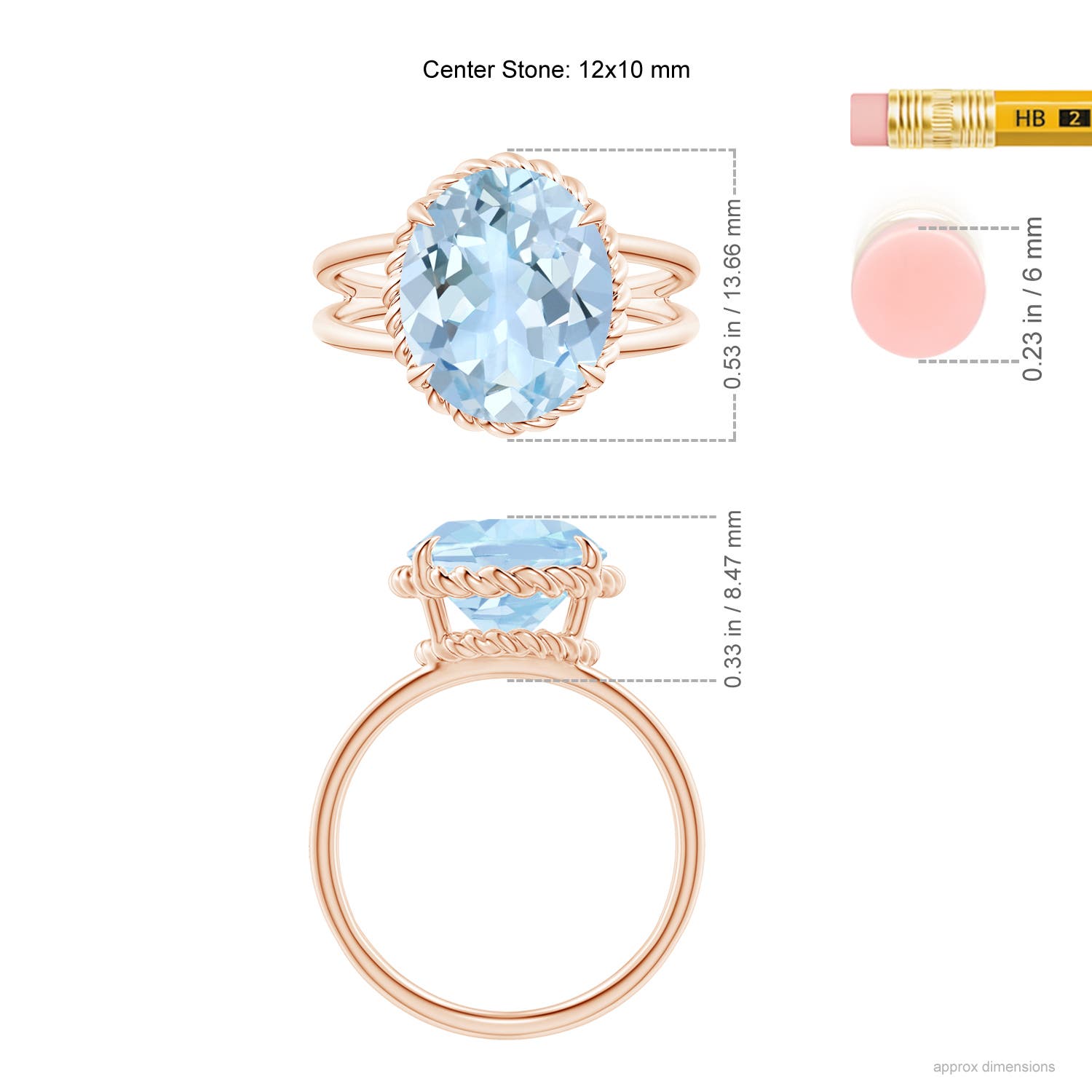 AA - Aquamarine / 3.75 CT / 14 KT Rose Gold