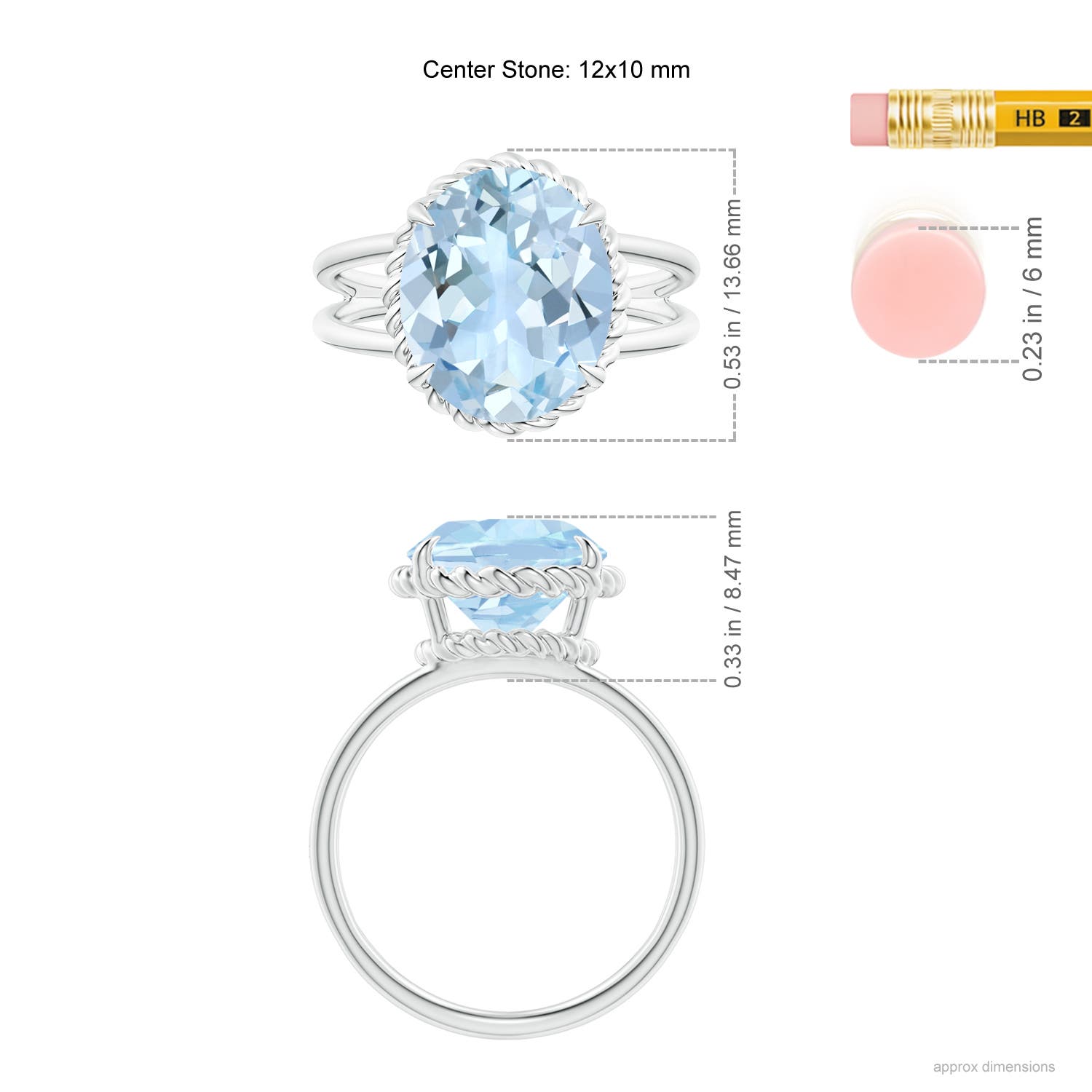 AA - Aquamarine / 3.75 CT / 14 KT White Gold