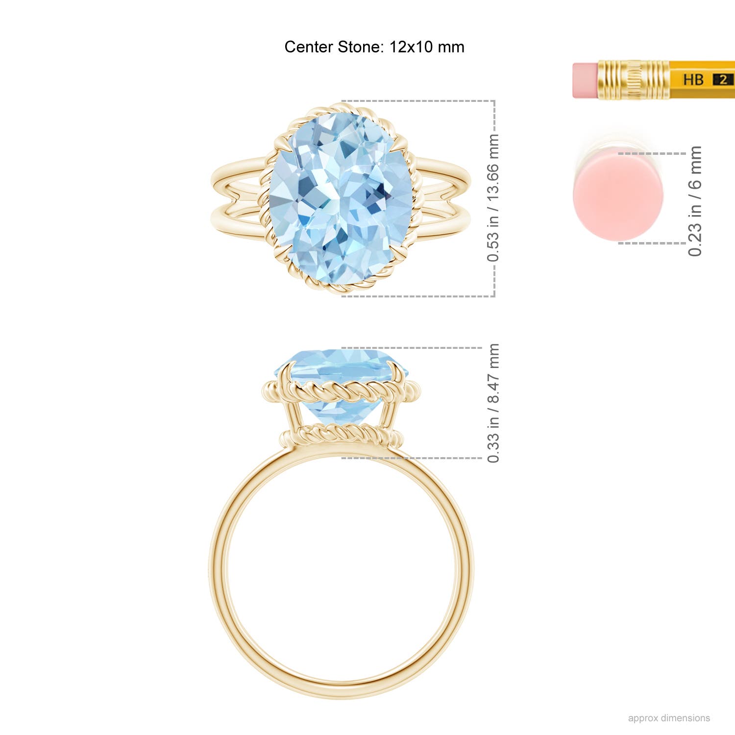 AAA - Aquamarine / 3.75 CT / 14 KT Yellow Gold