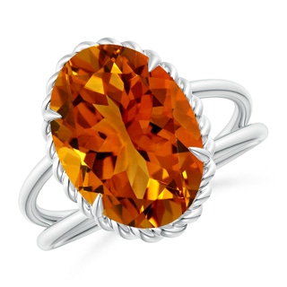 12.01x9.97x6.70mm AAAA GIA Certified Oval Citrine Split Shank Ring in White Gold