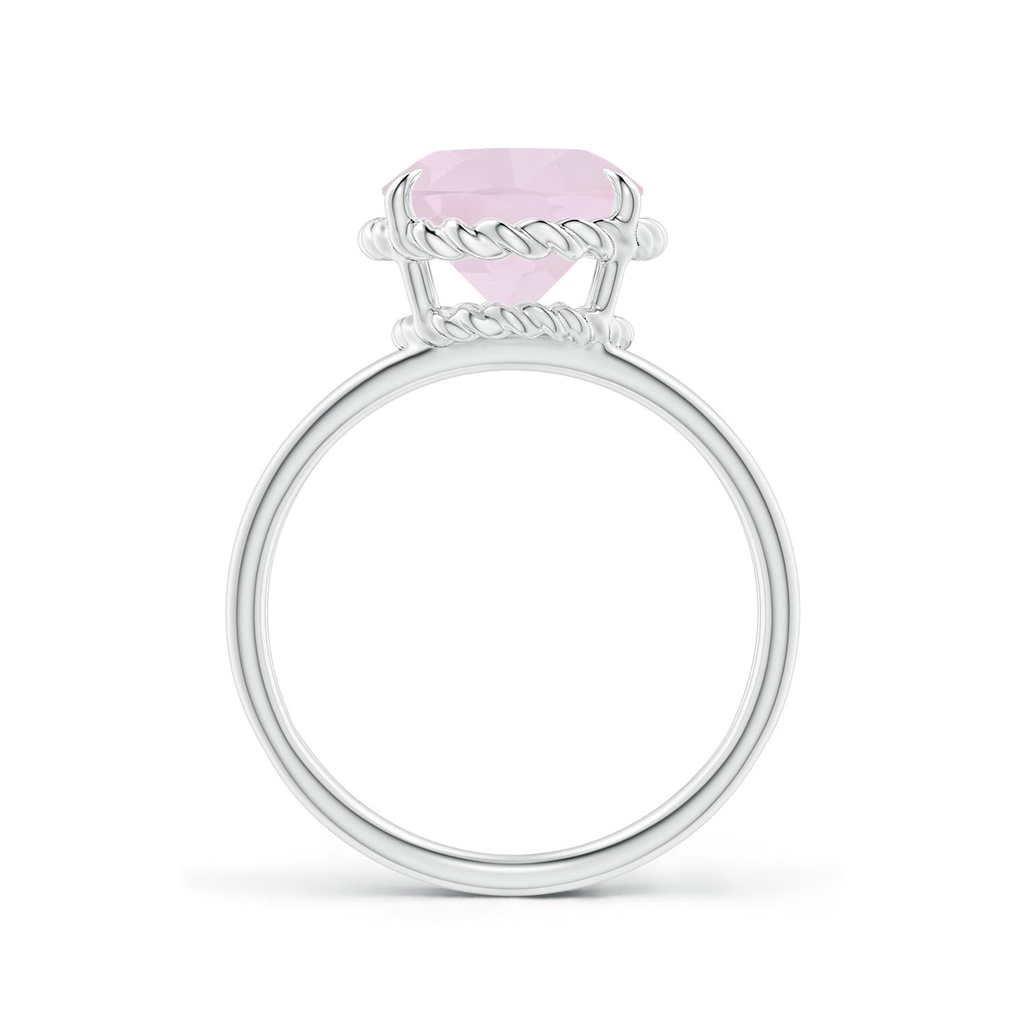 A - Rose Quartz / 3.25 CT / 14 KT White Gold