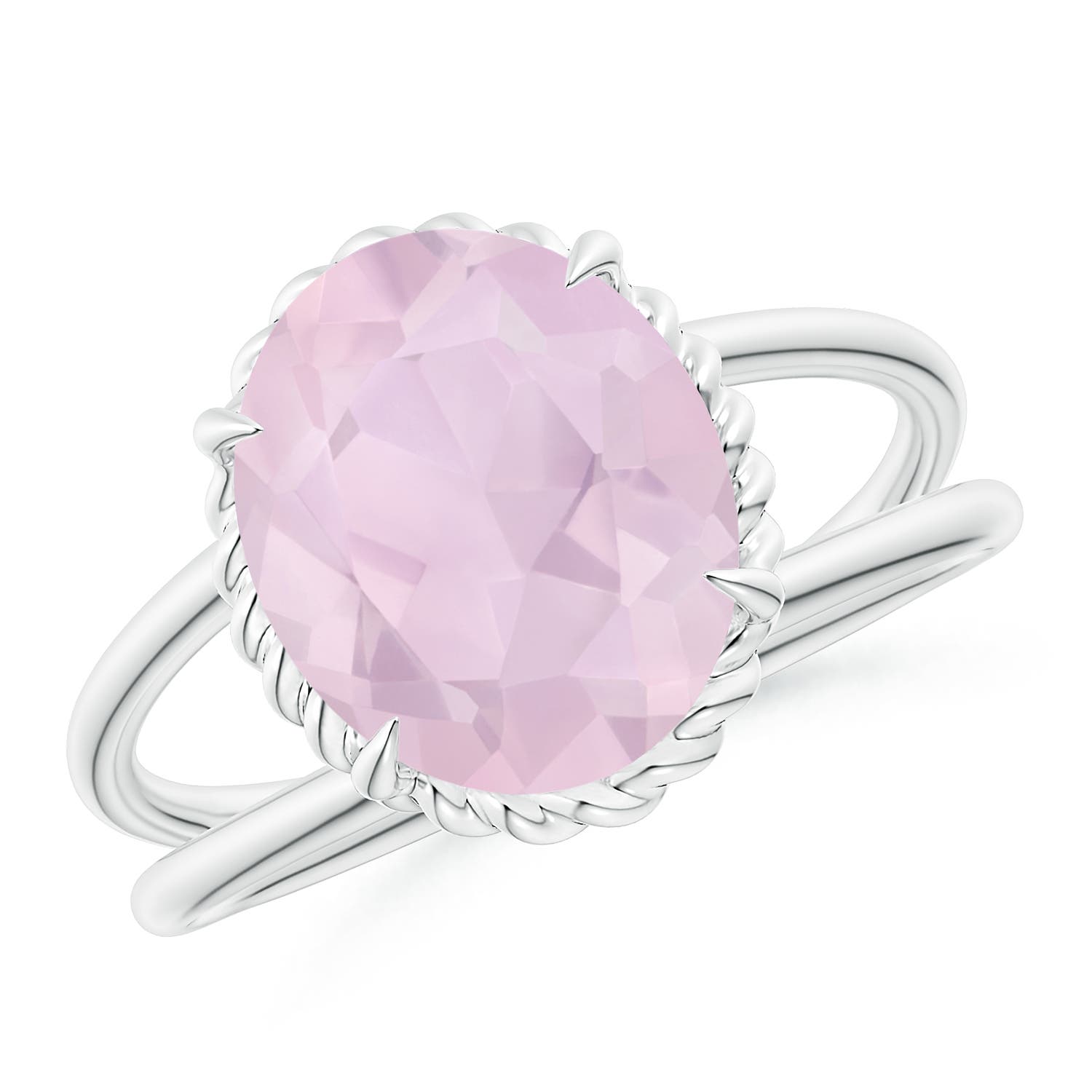 AA - Rose Quartz / 3.25 CT / 14 KT White Gold