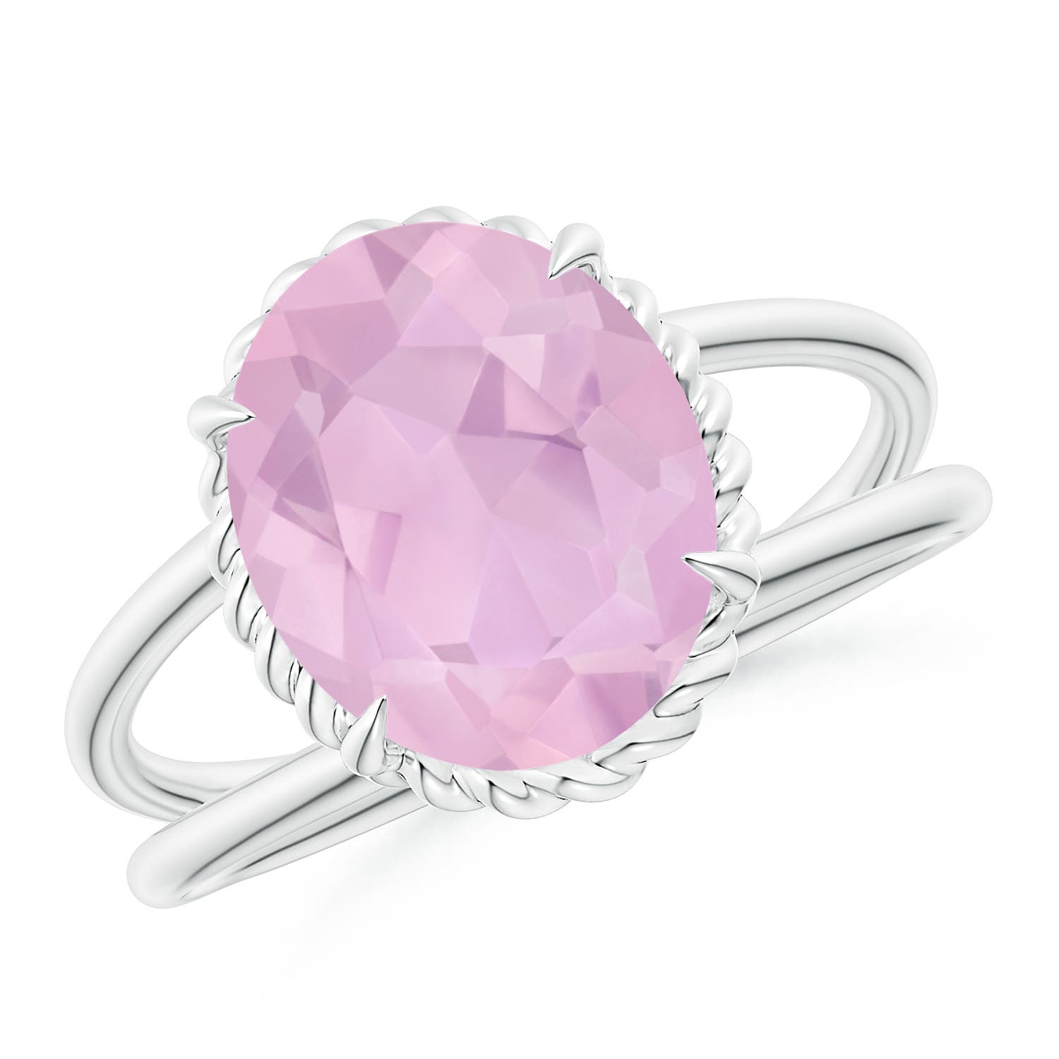 AAAA - Rose Quartz / 3.25 CT / 14 KT White Gold