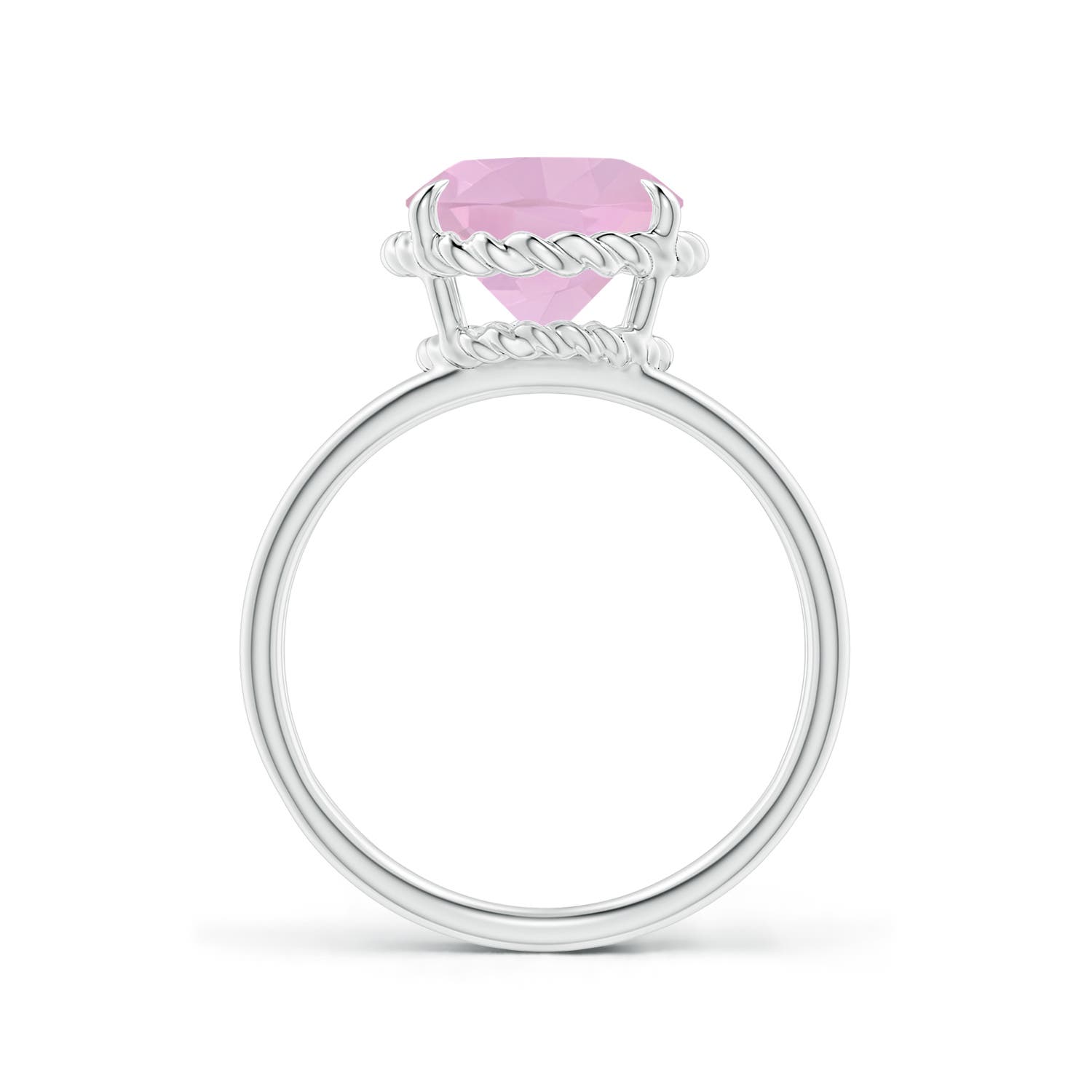 AAAA - Rose Quartz / 3.25 CT / 14 KT White Gold