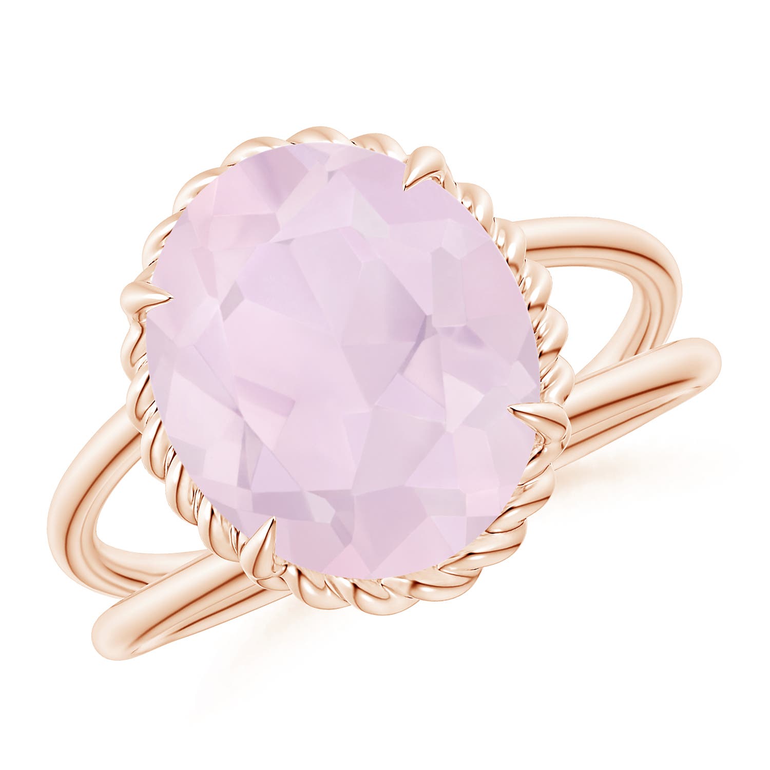 A - Rose Quartz / 3.8 CT / 14 KT Rose Gold