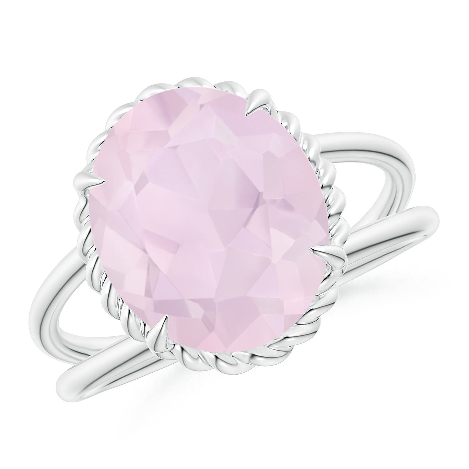 A - Rose Quartz / 3.8 CT / 14 KT White Gold