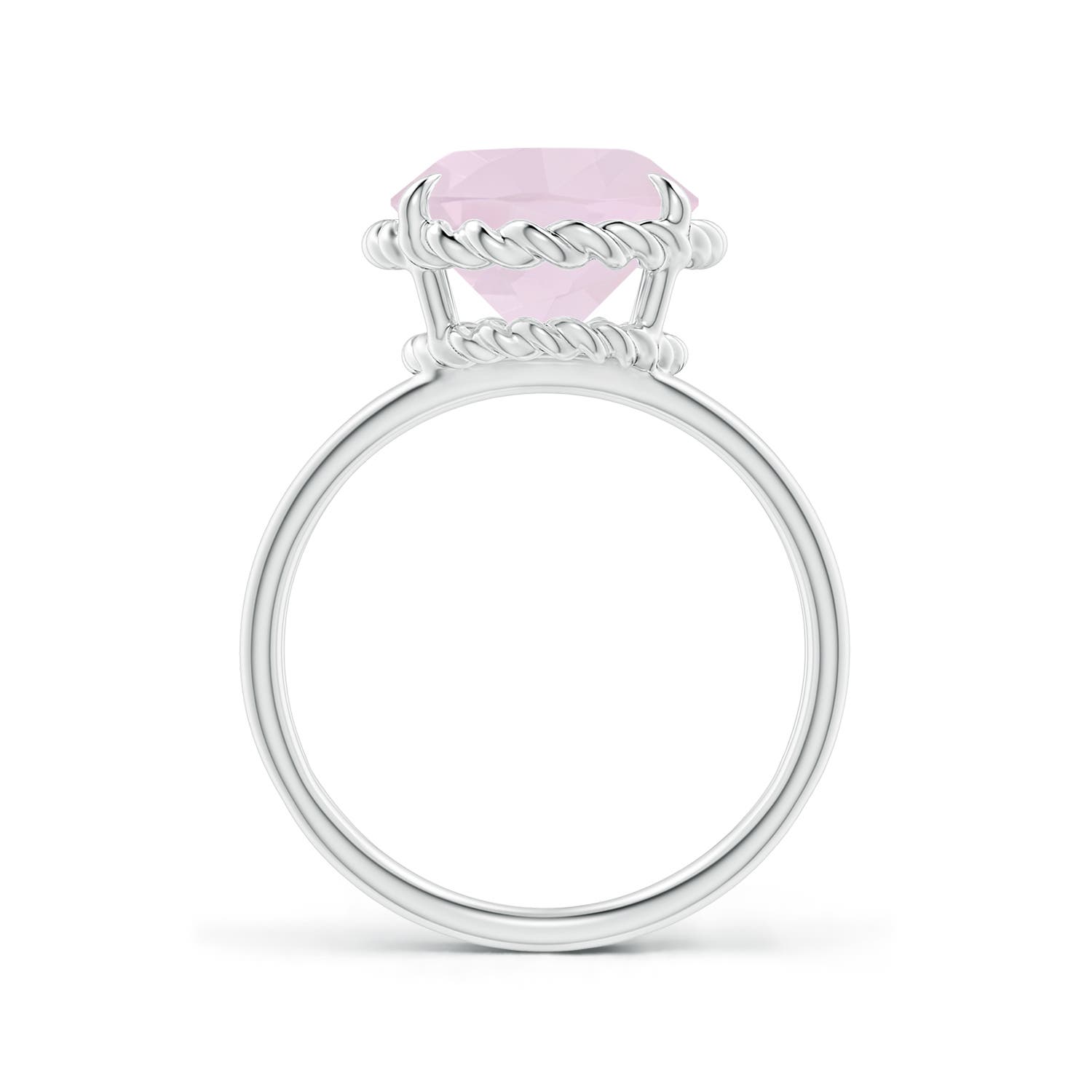 A - Rose Quartz / 3.8 CT / 14 KT White Gold