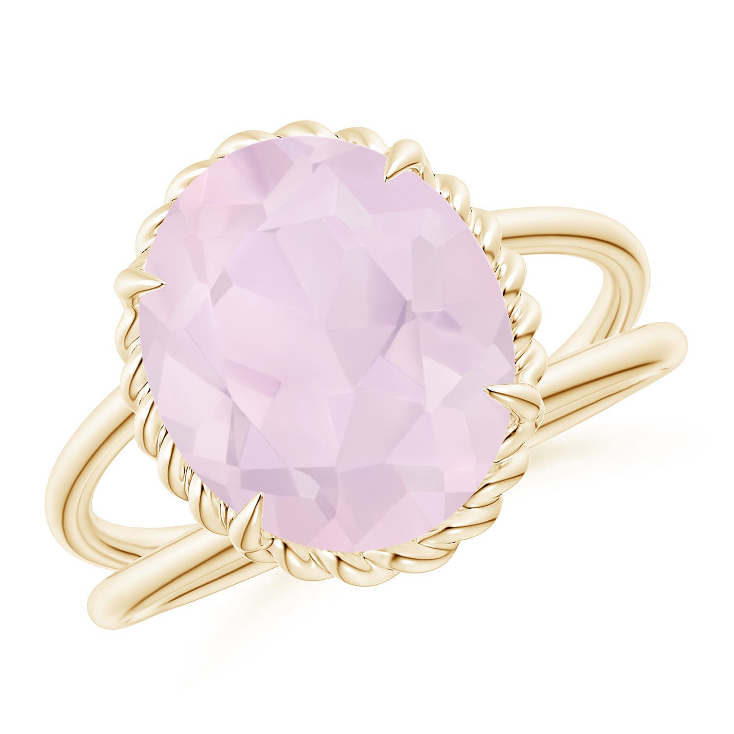 A - Rose Quartz / 3.8 CT / 14 KT Yellow Gold