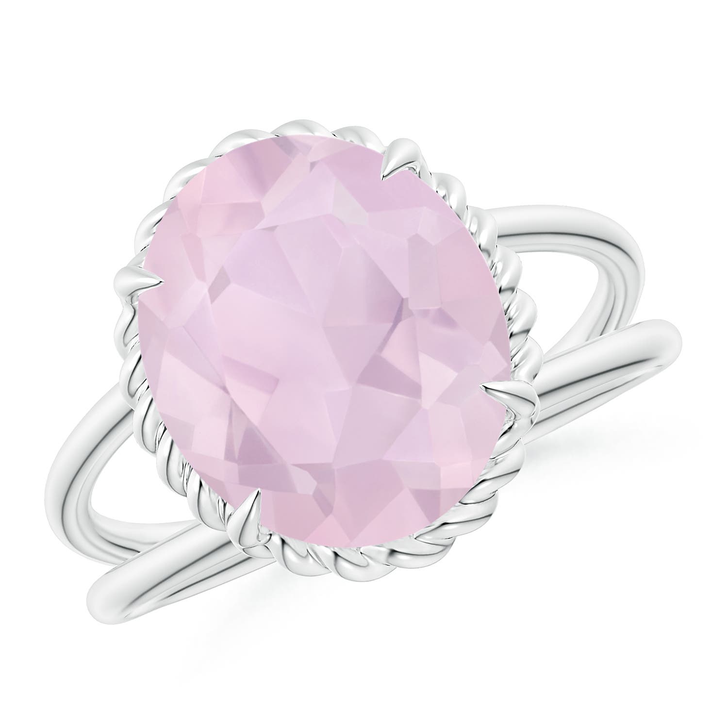 AA - Rose Quartz / 3.8 CT / 14 KT White Gold