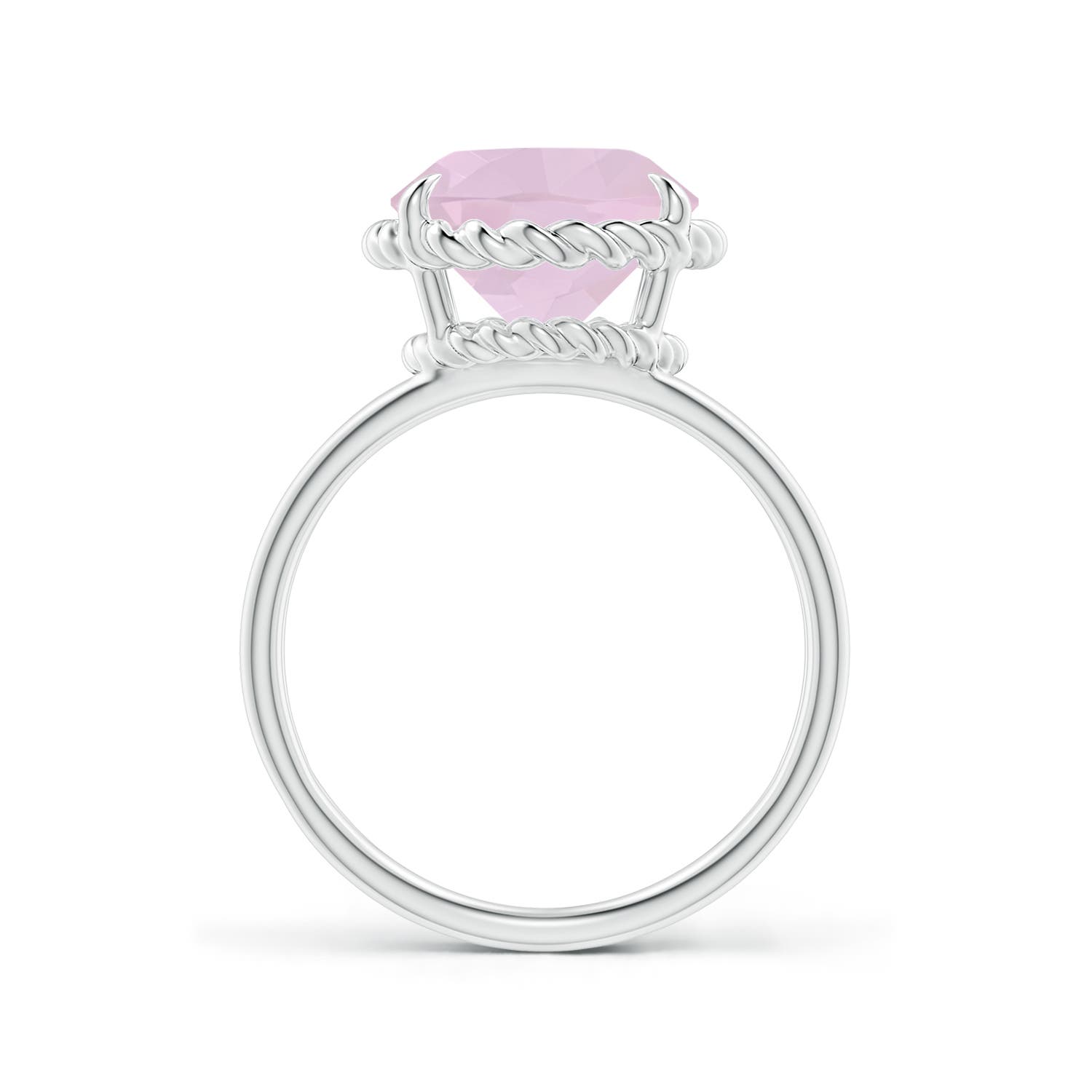 AA - Rose Quartz / 3.8 CT / 14 KT White Gold