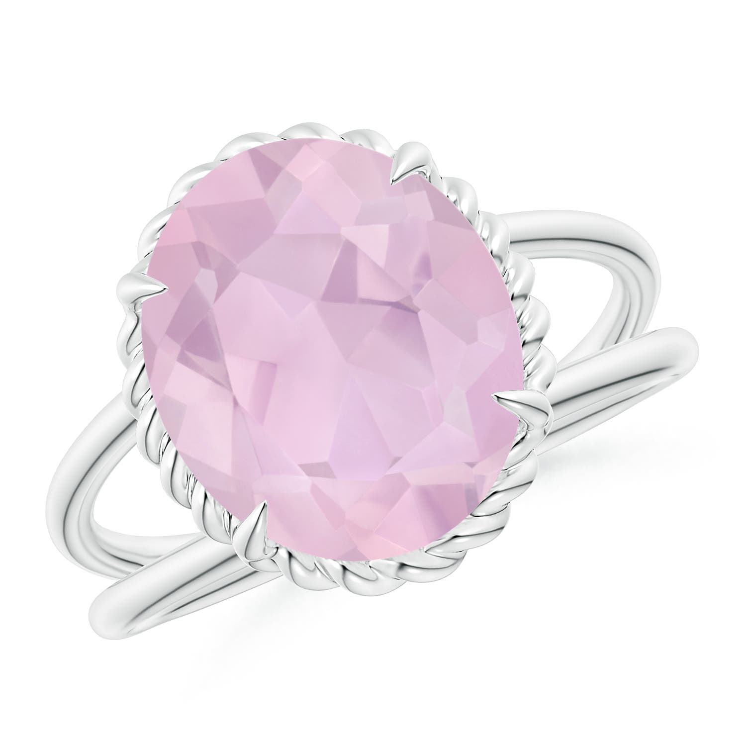 AAA - Rose Quartz / 3.8 CT / 14 KT White Gold