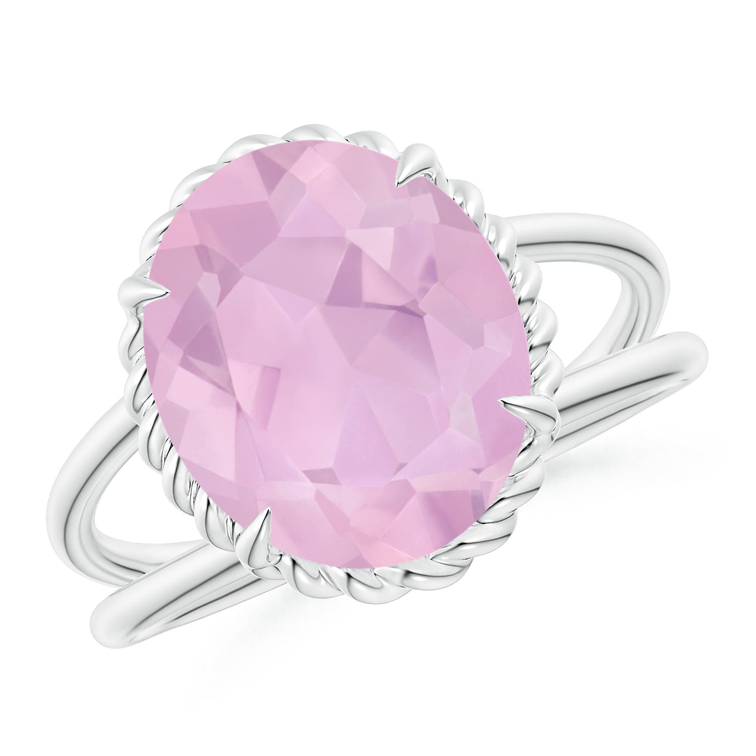 AAAA - Rose Quartz / 3.8 CT / 14 KT White Gold