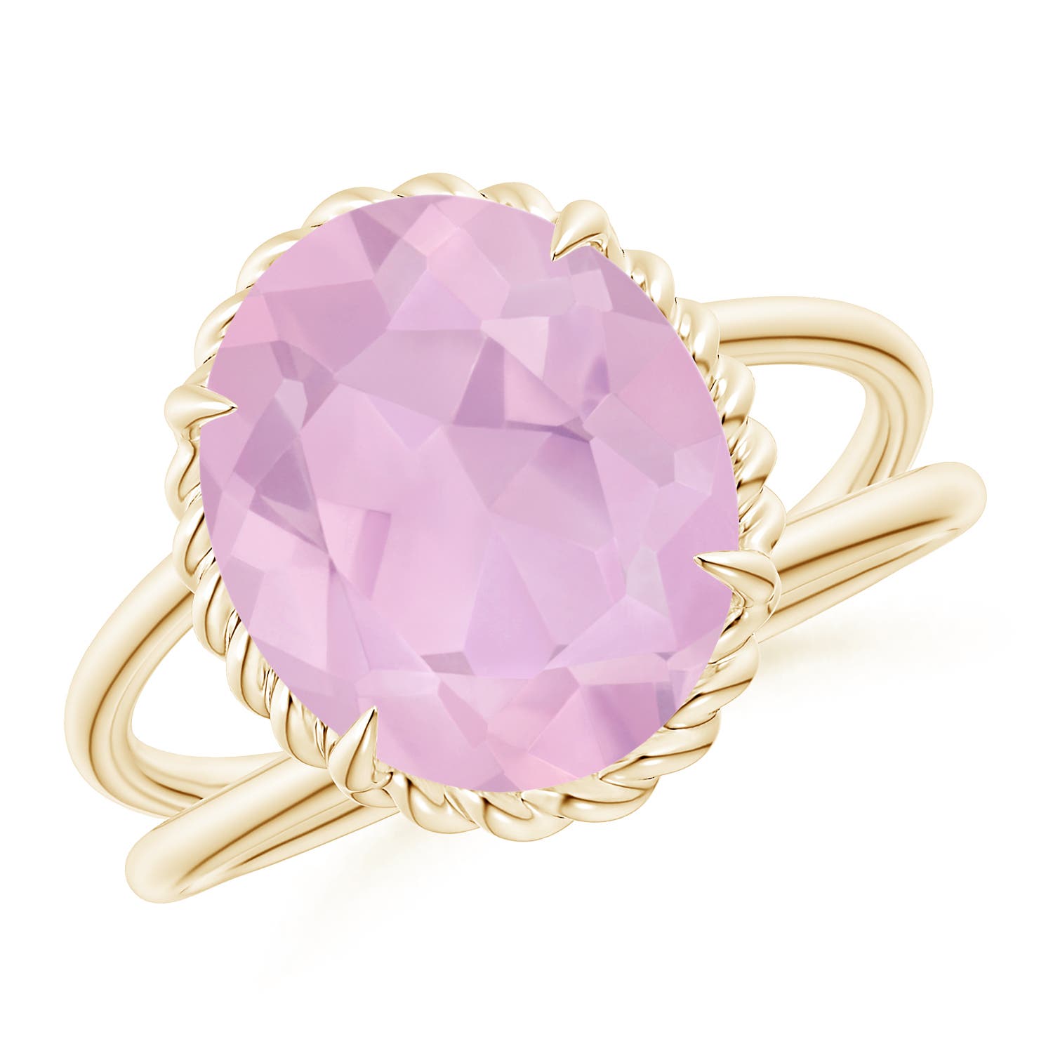 AAAA - Rose Quartz / 3.8 CT / 14 KT Yellow Gold