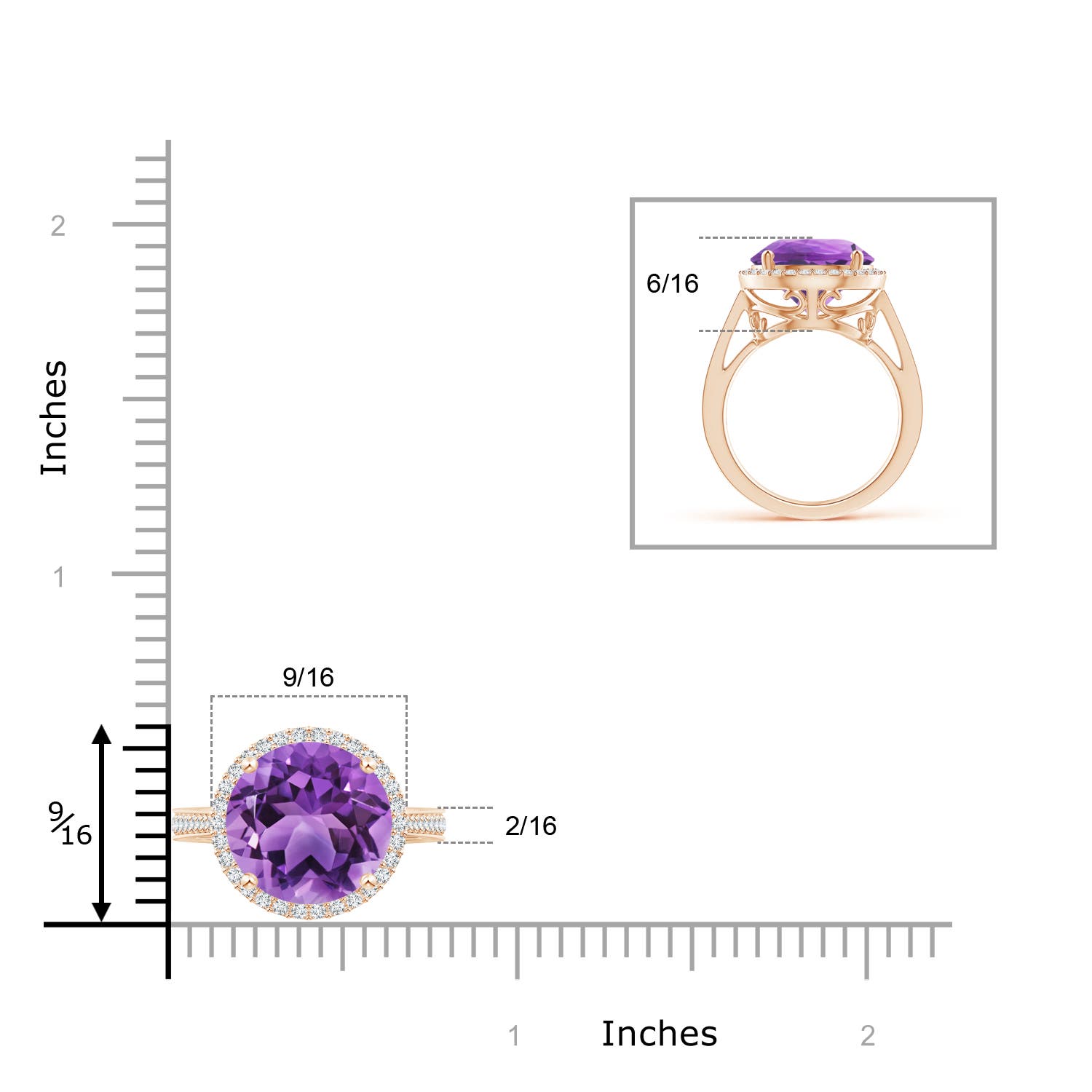 AA - Amethyst / 5.94 CT / 14 KT Rose Gold