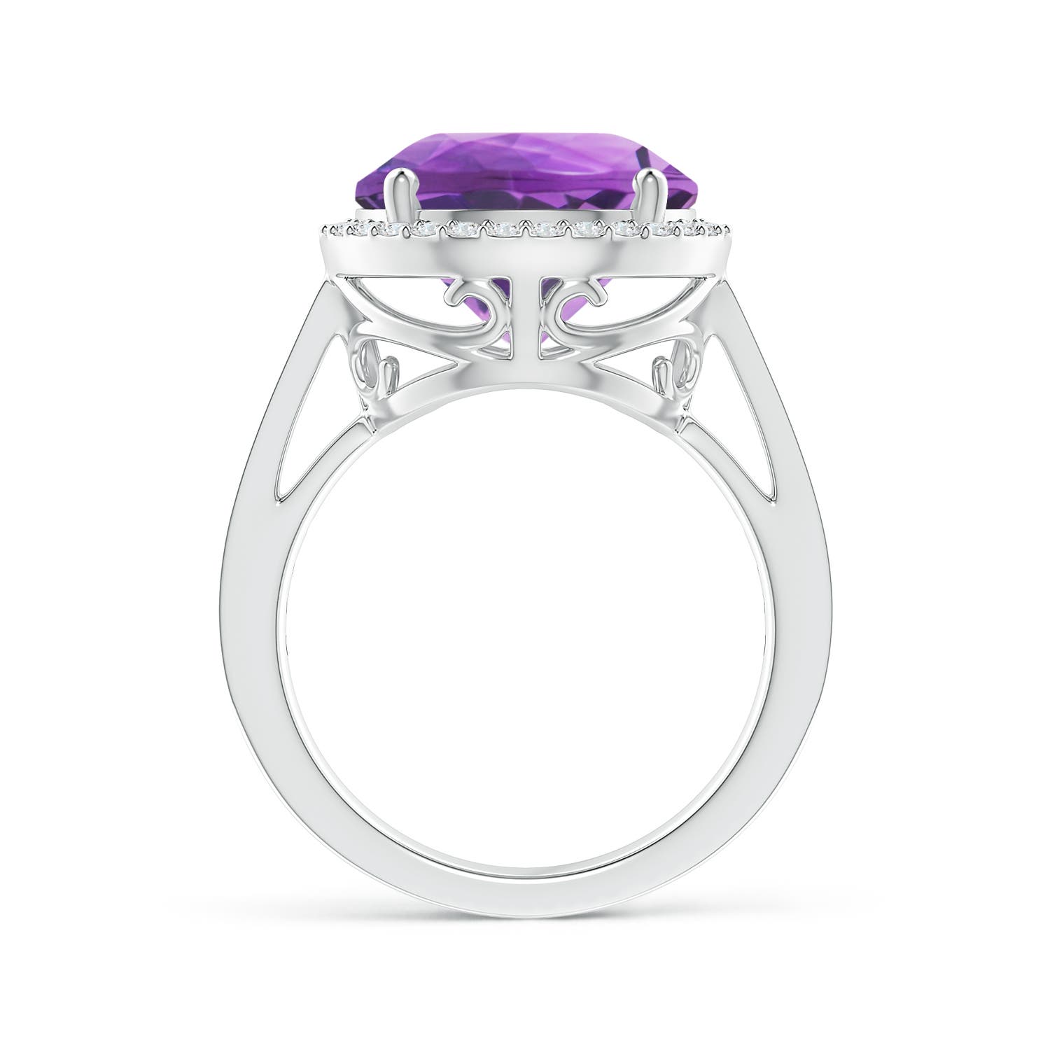 AA - Amethyst / 5.94 CT / 14 KT White Gold