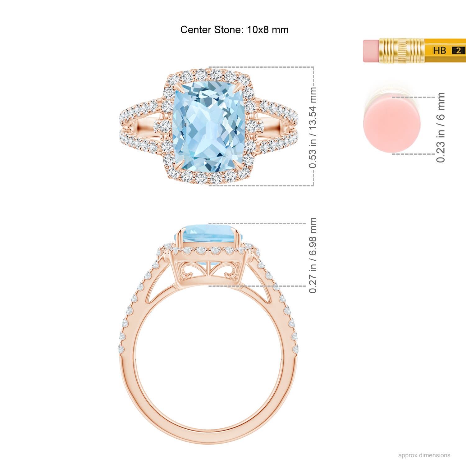 AAA - Aquamarine / 3.03 CT / 14 KT Rose Gold