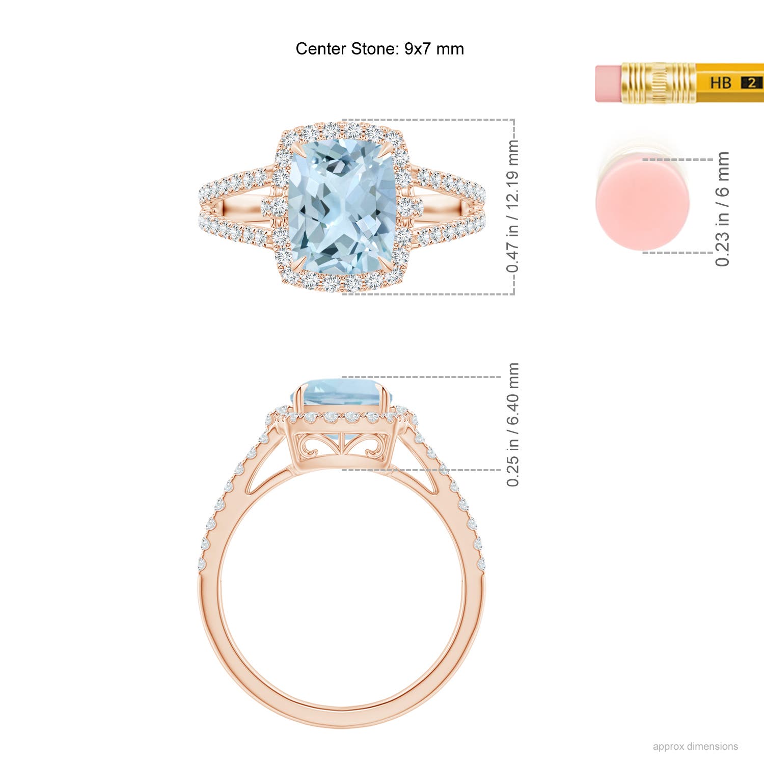 AA - Aquamarine / 2.31 CT / 14 KT Rose Gold