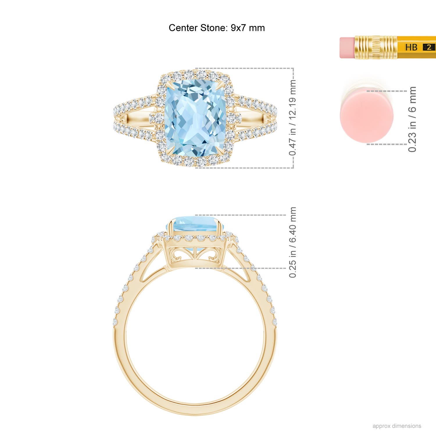 AAA - Aquamarine / 2.31 CT / 14 KT Yellow Gold