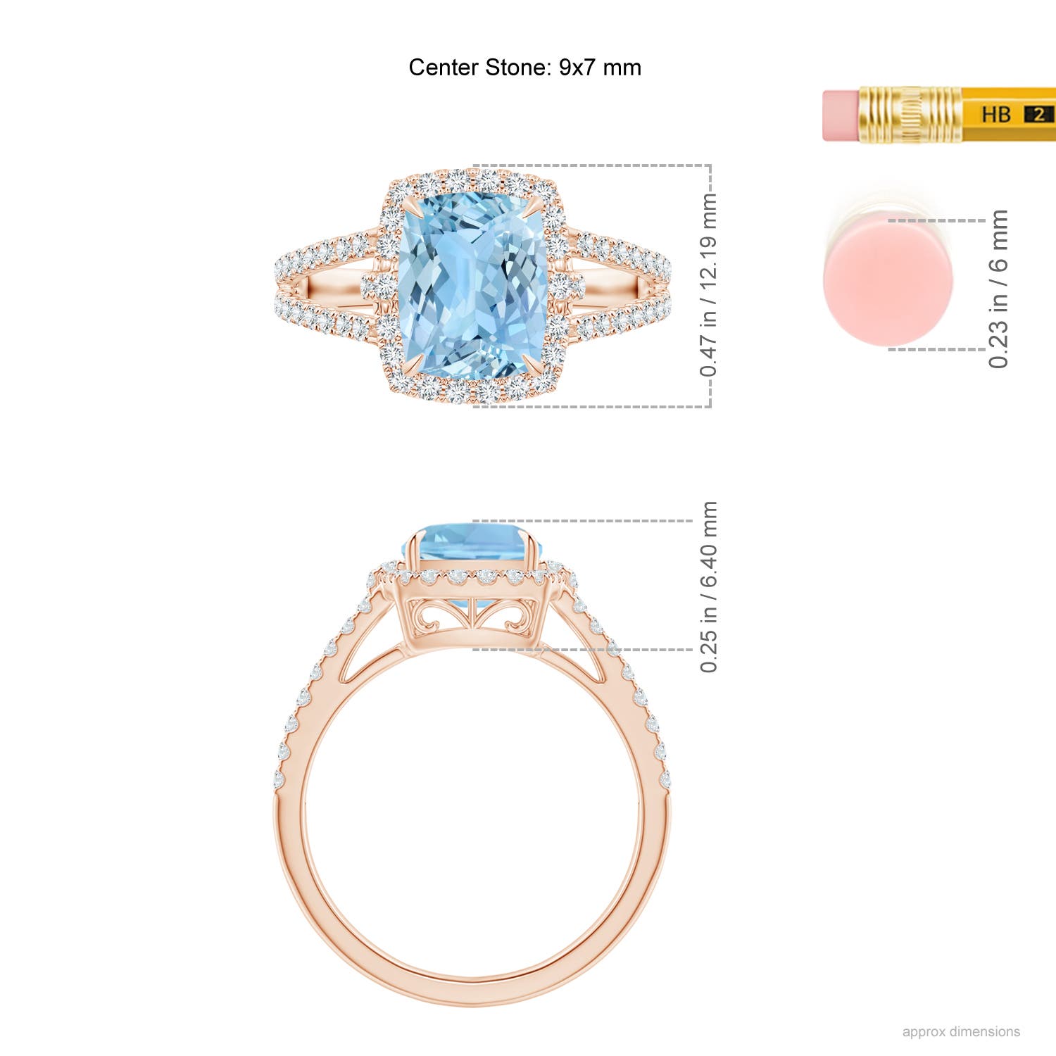 AAAA - Aquamarine / 2.31 CT / 14 KT Rose Gold