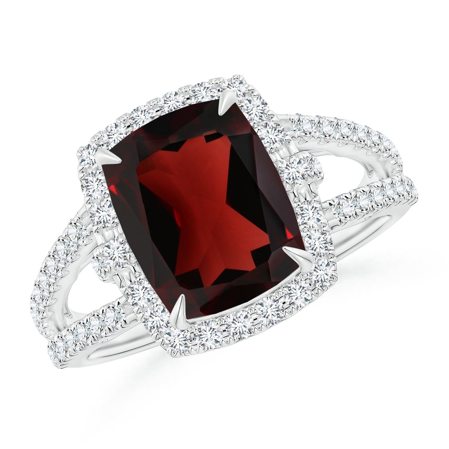 AA - Garnet / 3.93 CT / 14 KT White Gold