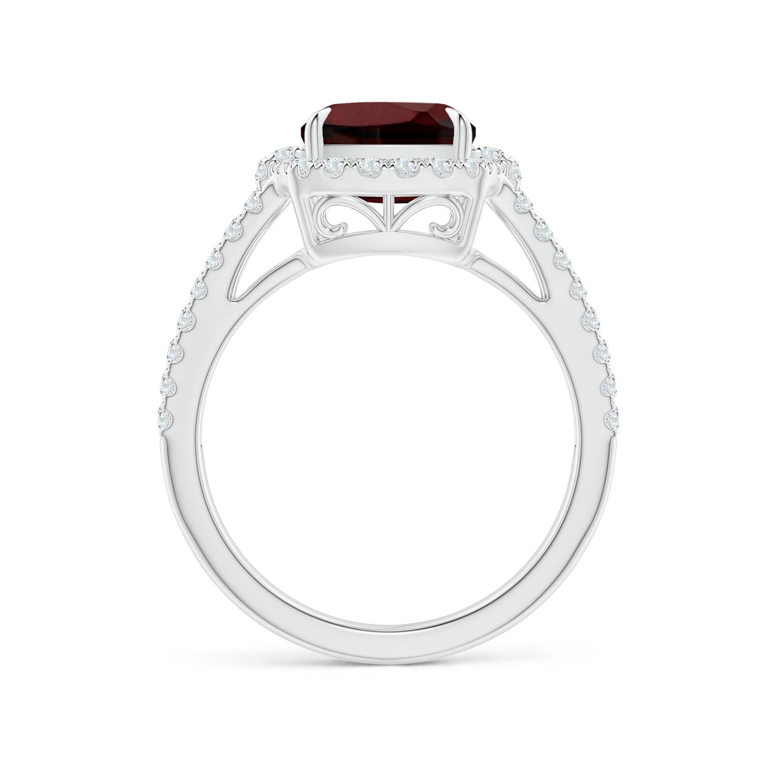 AA - Garnet / 3.93 CT / 14 KT White Gold