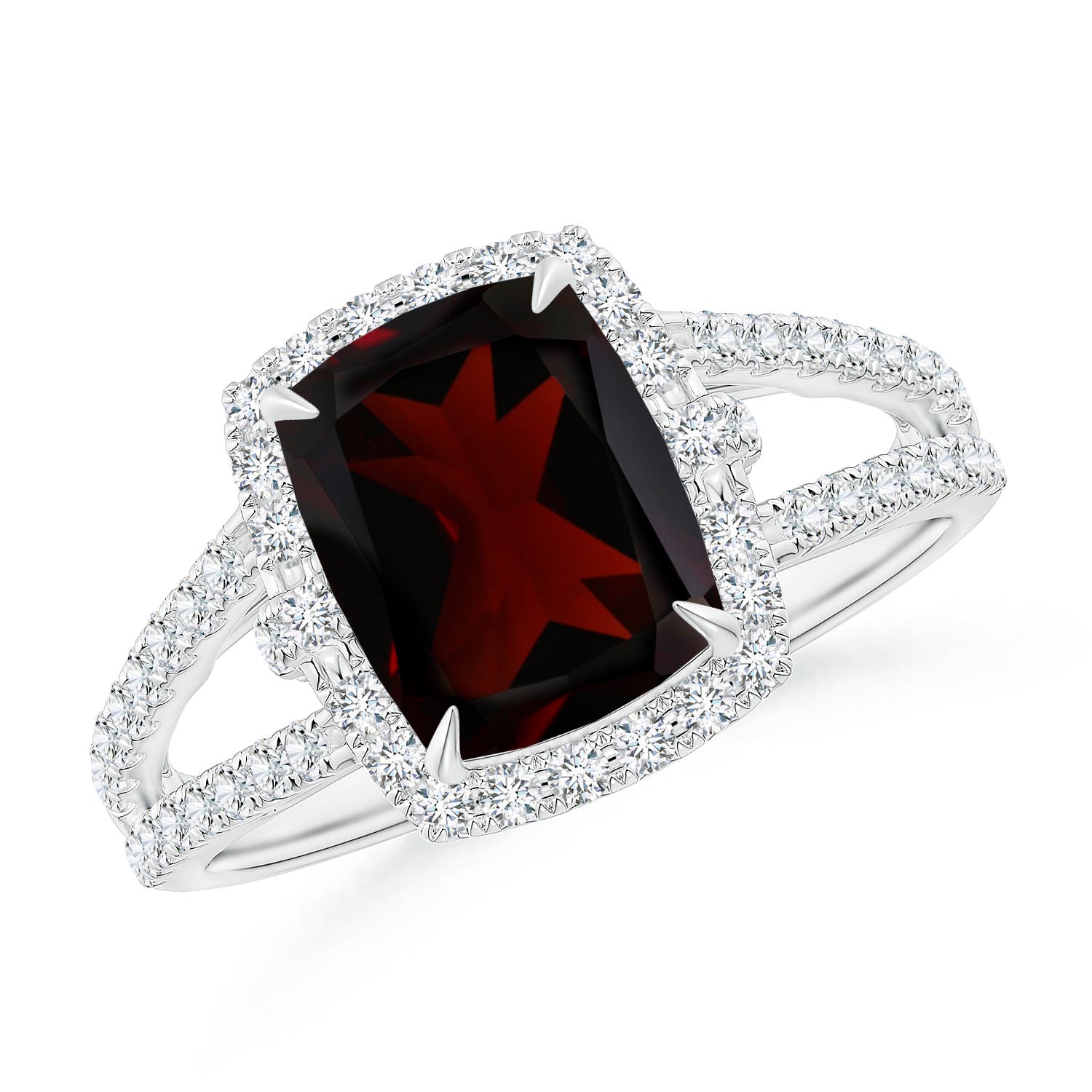 A - Garnet / 3.36 CT / 14 KT White Gold