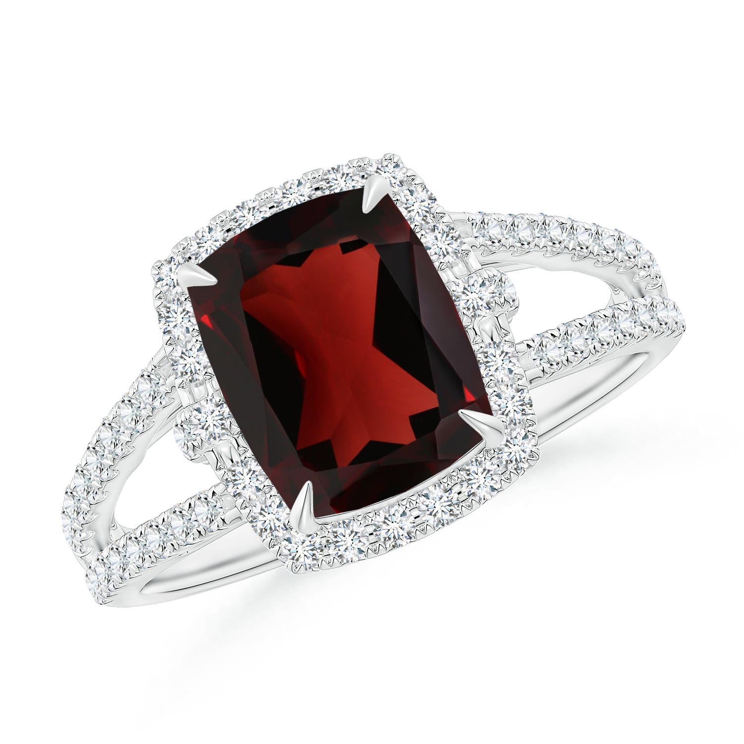 AA - Garnet / 3.36 CT / 14 KT White Gold