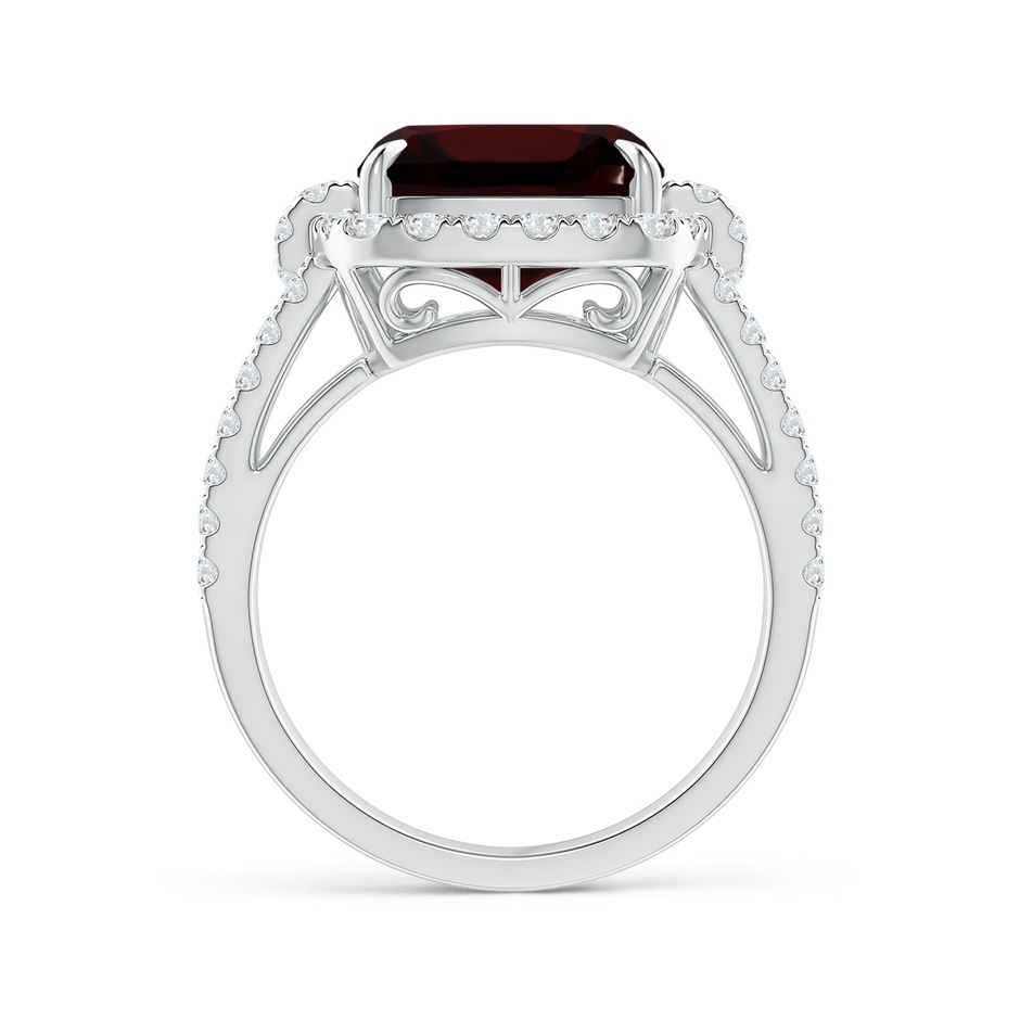 12.14x10.07x5.94mm AAA GIA Certified Rectangular Cushion Garnet Halo Ring in 18K White Gold side 199