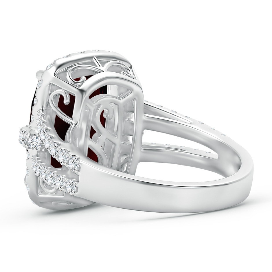12.14x10.07x5.94mm AAA GIA Certified Rectangular Cushion Garnet Halo Ring in 18K White Gold side 399