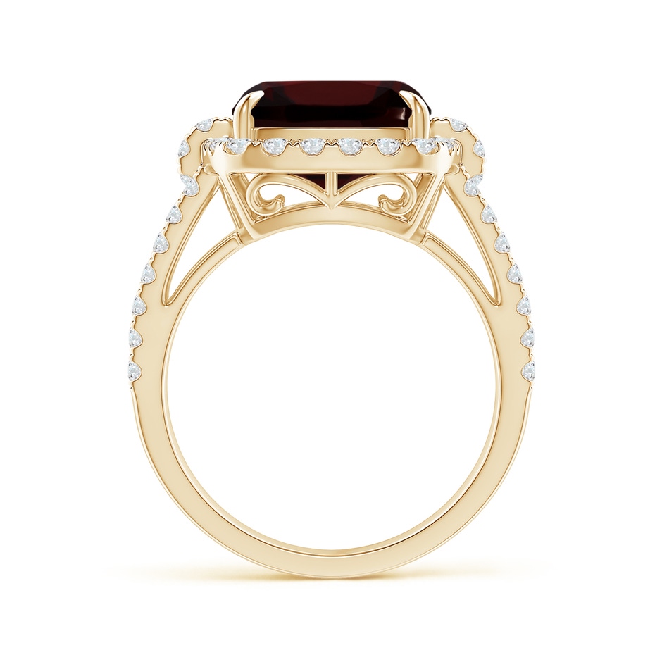 12.14x10.07x5.94mm AAA GIA Certified Rectangular Cushion Garnet Halo Ring in Yellow Gold side 199
