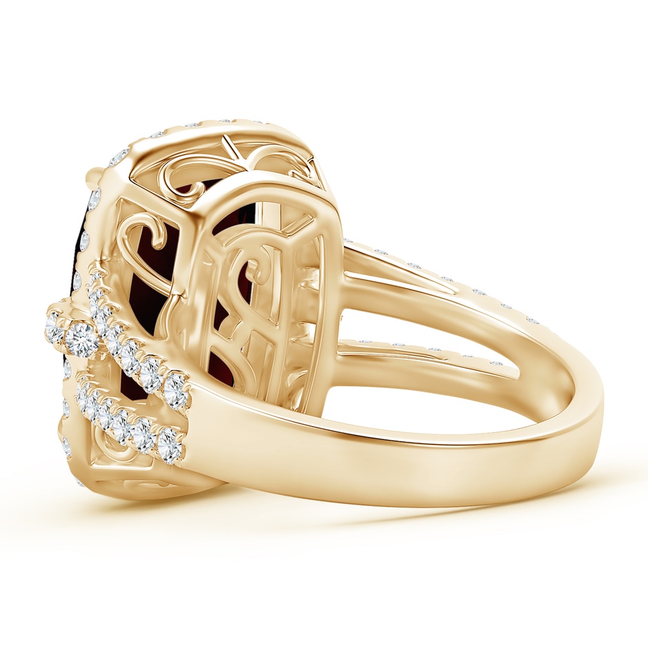 12.14x10.07x5.94mm AAA GIA Certified Rectangular Cushion Garnet Halo Ring in Yellow Gold side 399