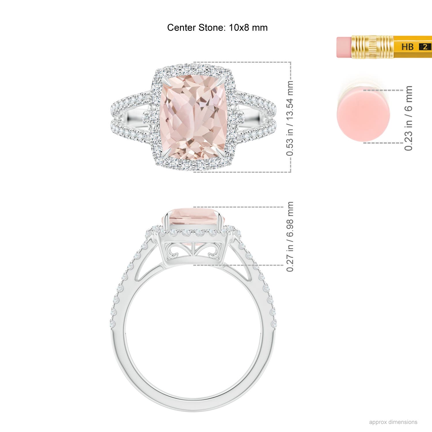 A - Morganite / 3.28 CT / 14 KT White Gold