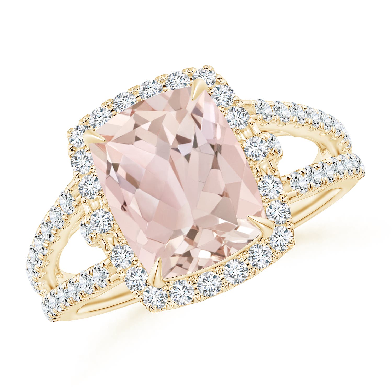 A - Morganite / 3.28 CT / 14 KT Yellow Gold