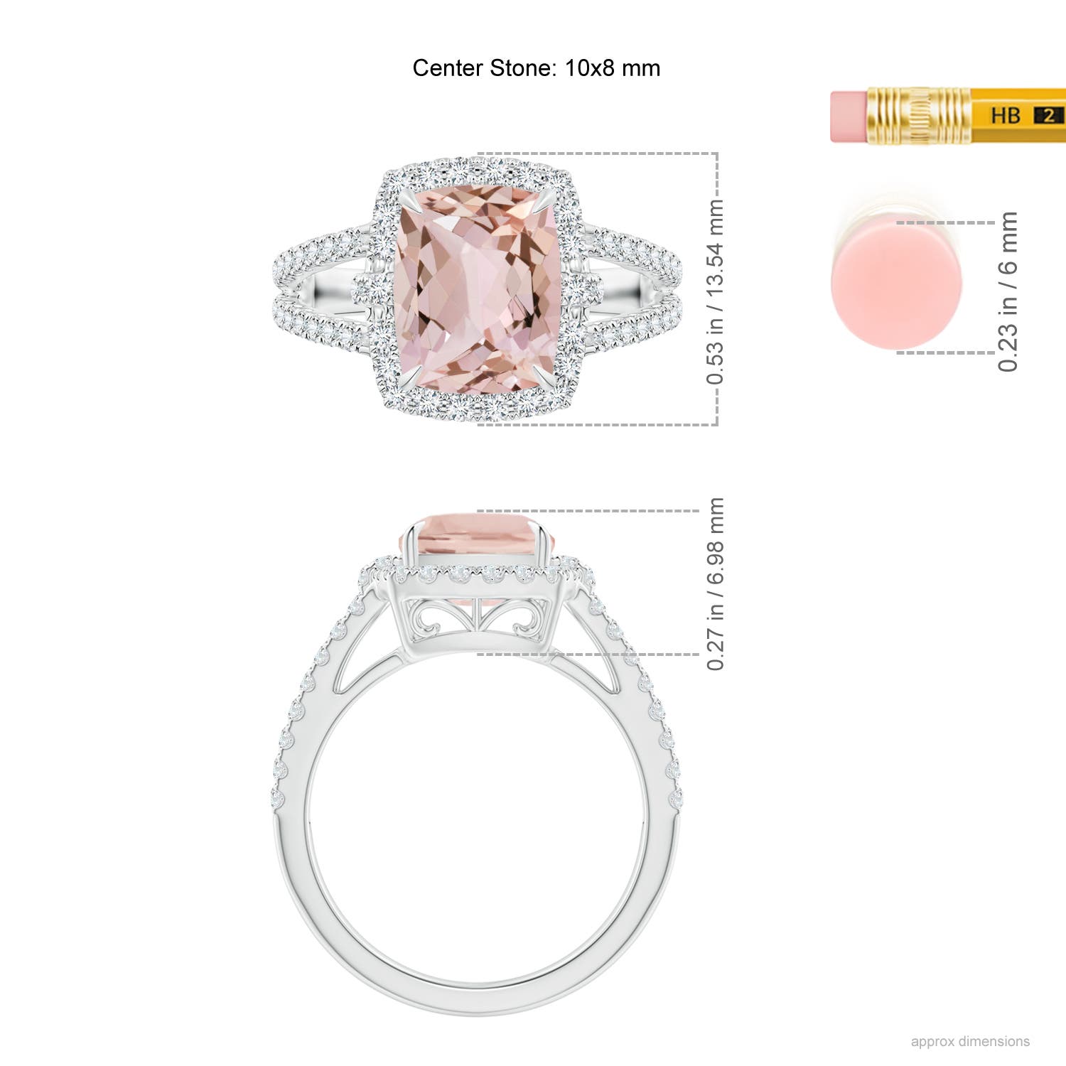 AA - Morganite / 3.28 CT / 14 KT White Gold