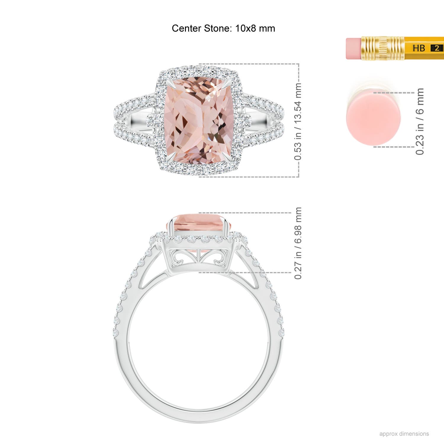 AAA - Morganite / 3.28 CT / 14 KT White Gold