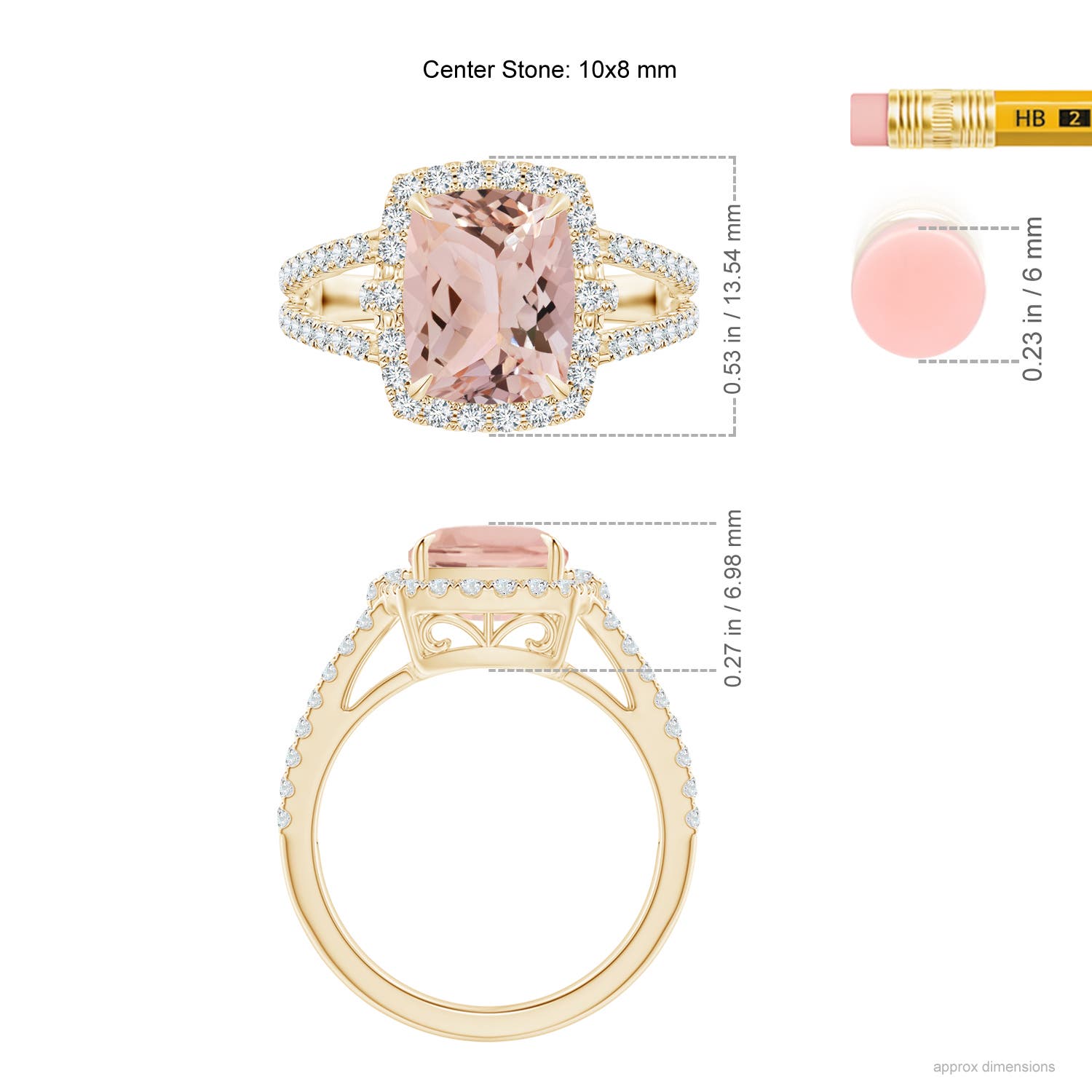 AAA - Morganite / 3.28 CT / 14 KT Yellow Gold