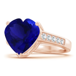 11.90x12.29x7.67mm AAAA Heart-Shaped GIA Certified Tanzanite Solitaire Ring in 18K Rose Gold
