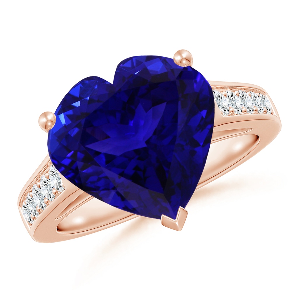 11.90x12.29x7.67mm AAAA Heart-Shaped GIA Certified Tanzanite Solitaire Ring in 18K Rose Gold Side 199