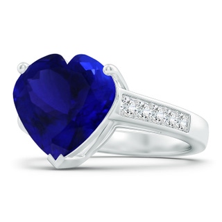11.90x12.29x7.67mm AAAA Heart-Shaped GIA Certified Tanzanite Solitaire Ring in White Gold