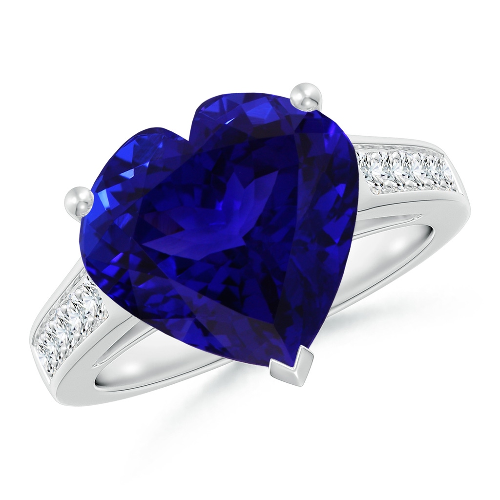 11.90x12.29x7.67mm AAAA Heart-Shaped GIA Certified Tanzanite Solitaire Ring in White Gold - side 199